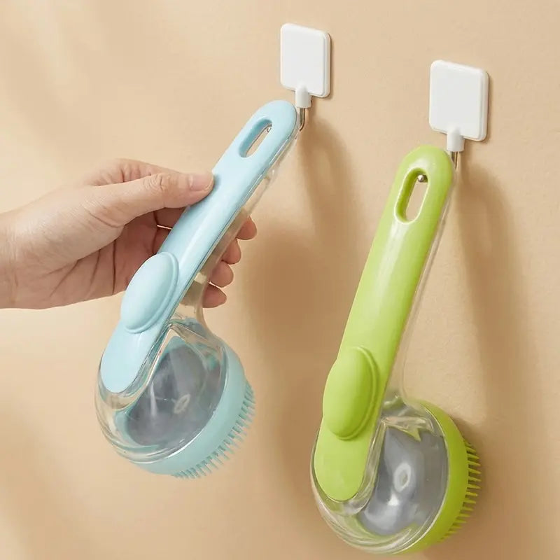 2-in-1 Pet Bath & Grooming Deshedding Brush with Built-in Soap Dispenser