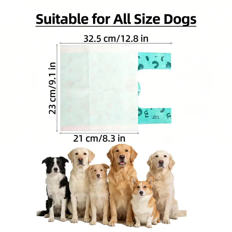 Double-Layer Dog Poop Bags with Paper Towels, Leak-Proof Pet Waste Bags, 50 Count