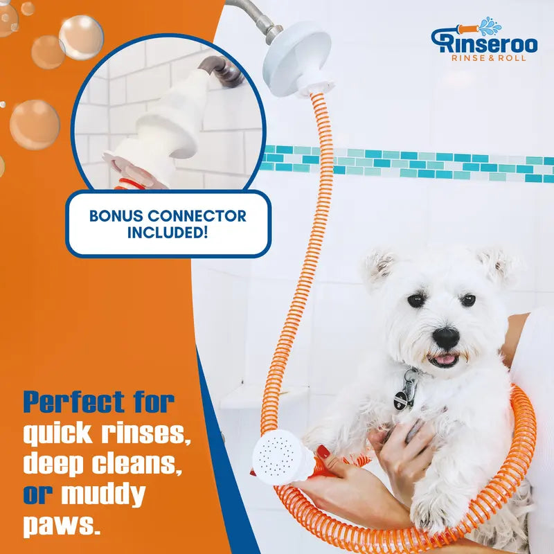 Slip-On Pet Bather for Shower with 6-Foot Flexible Hose - Easy No-Install Dog Bathing Solution