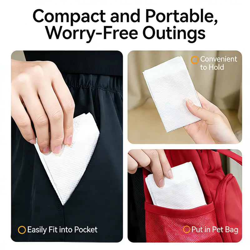 Double-Layer Dog Poop Bags with Paper Towels, Leak-Proof Pet Waste Bags, 50 Count