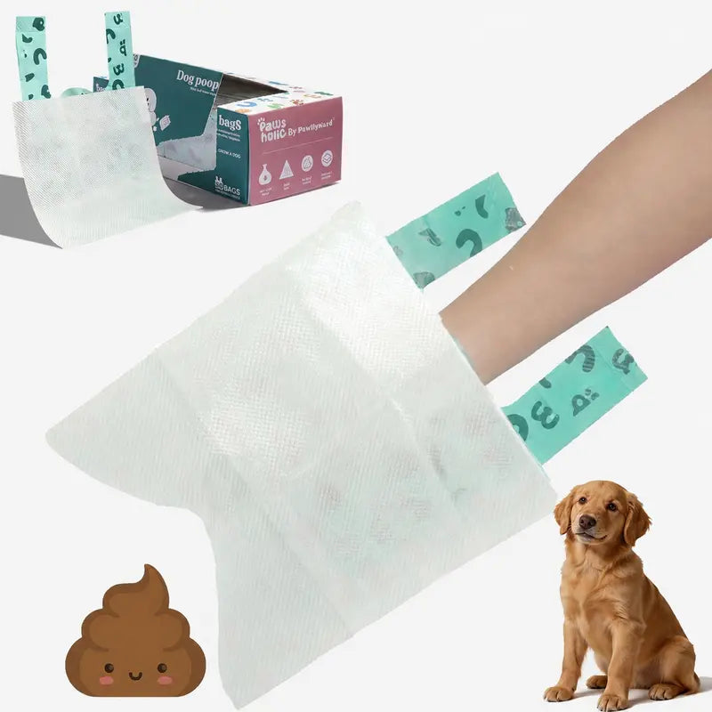 Double-Layer Dog Poop Bags with Paper Towels, Leak-Proof Pet Waste Bags, 50 Count