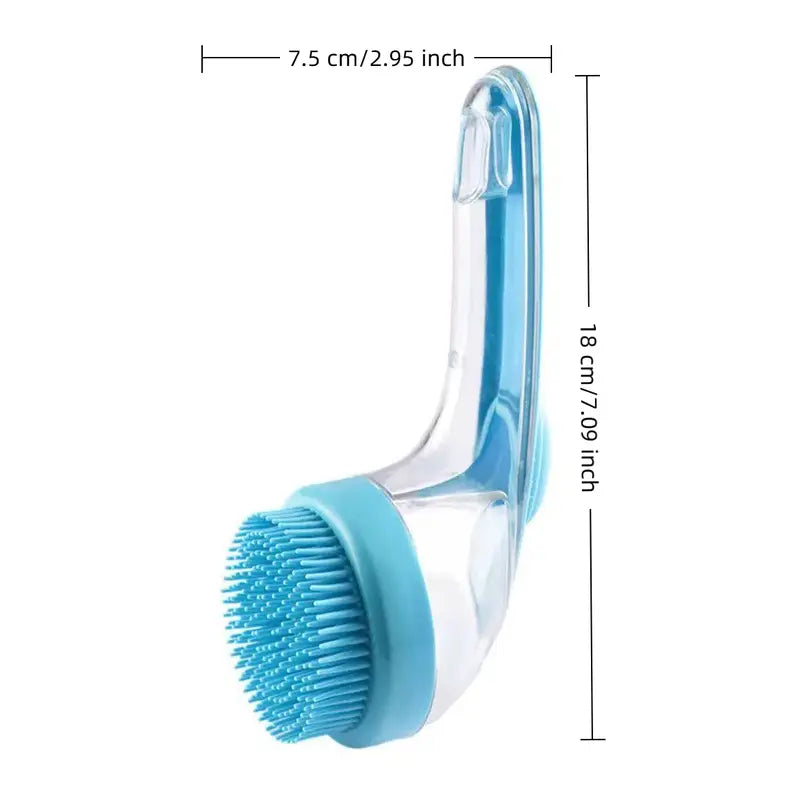 2-in-1 Pet Bath & Grooming Deshedding Brush with Built-in Soap Dispenser