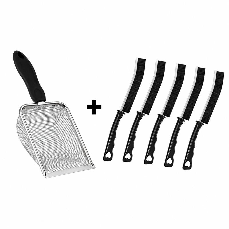 Stainless Steel Cat Litter Scoop - 3.8mm Mesh Sifter with Long Handle for Quick Cleaning