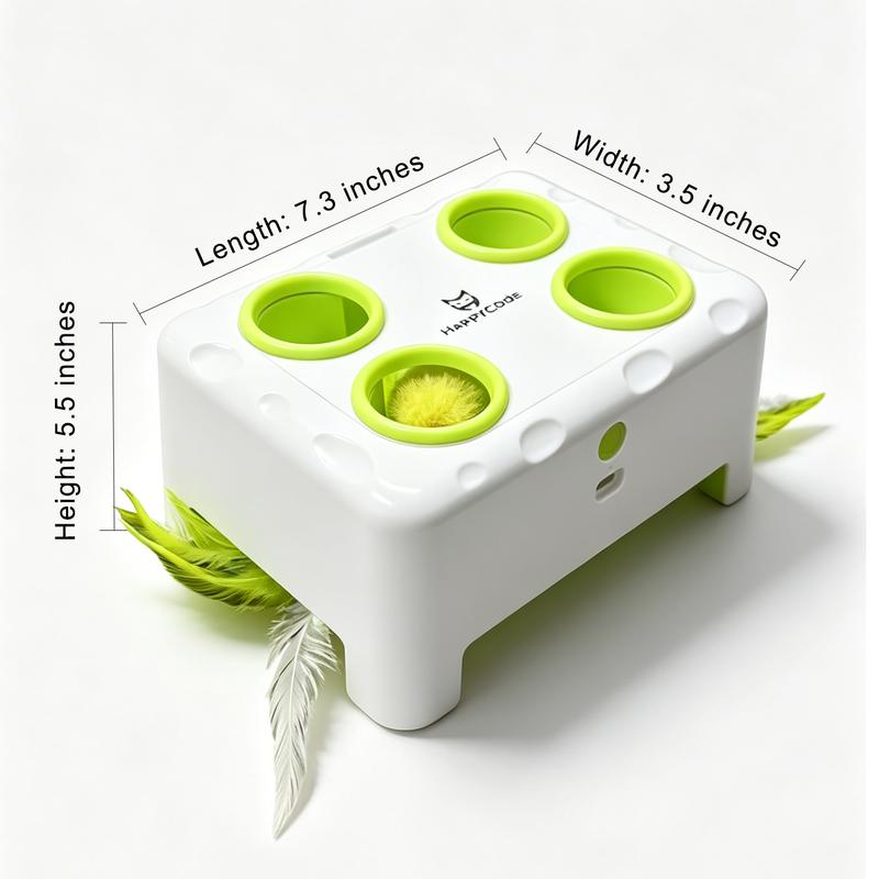 3-in-1 Interactive Cat Toy - Automatic Whack-a-Mole and Rotating Feather Wand