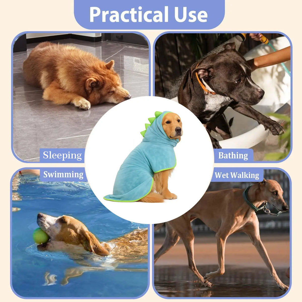 Quick-Dry Dog Bathrobe Pet Towel Set - Adjustable Microfiber for Dogs and Cats