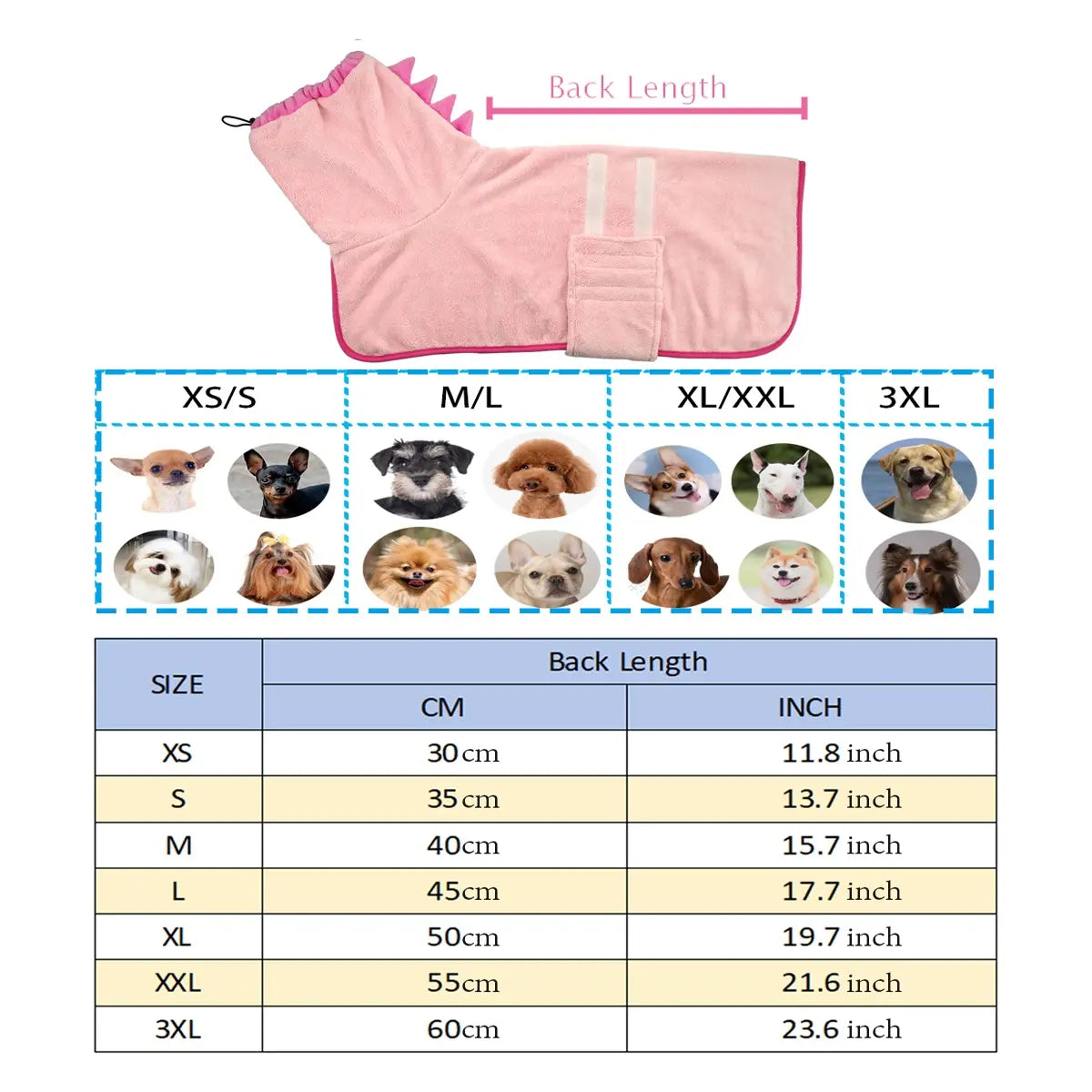 Quick-Dry Dog Bathrobe Pet Towel Set - Adjustable Microfiber for Dogs and Cats